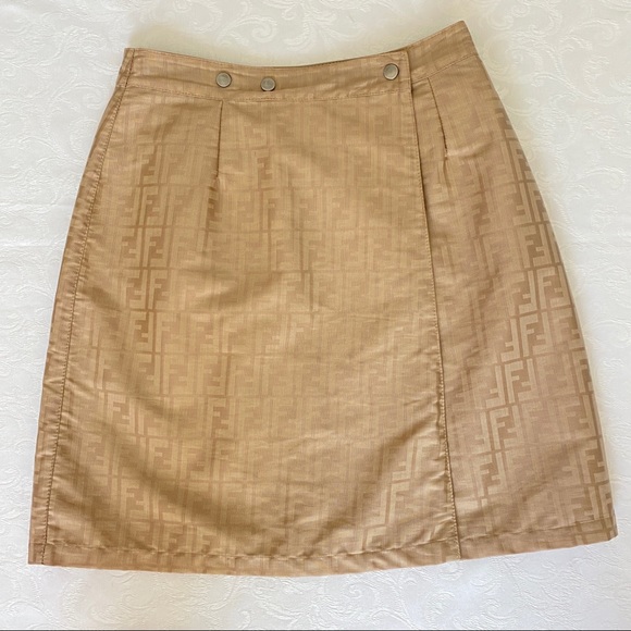fendi zucca reversible leather wrap skirt - Picture 6 of 10
